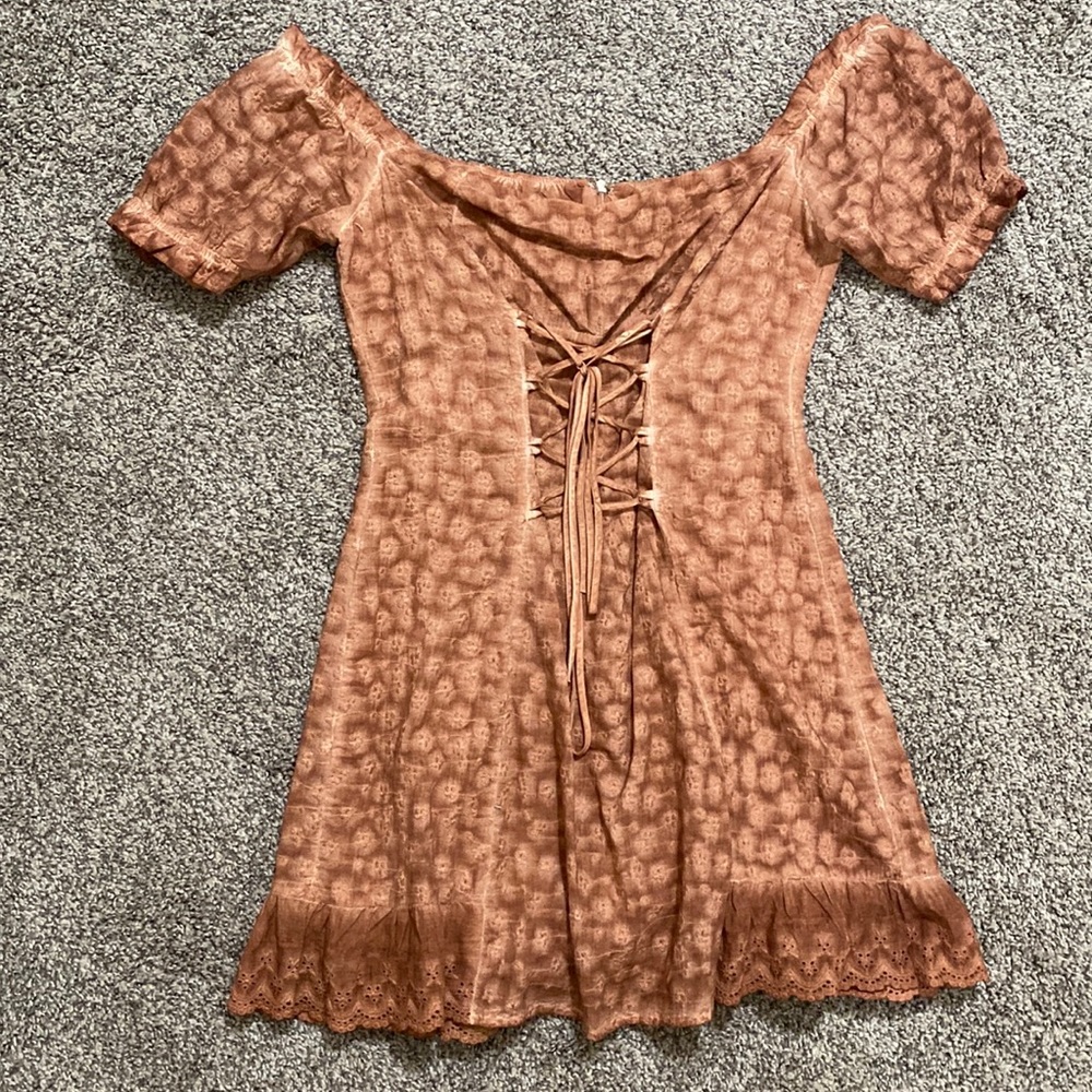 Corset off the shoulder mini dress